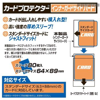YANOMAN 卡套 CARD PROTECTOR INNER GUARD SIDE HARD 標準側入硬身透明內膽 -64x89mm-