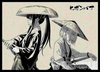 幕末 千束 & たきな（モノクロ）同人卡套