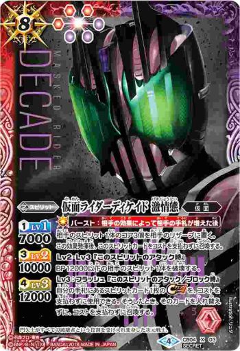 (異畫)CB04-X03 X 仮面ライダーディケイド 激情態(CB04收錄/2018年度版)