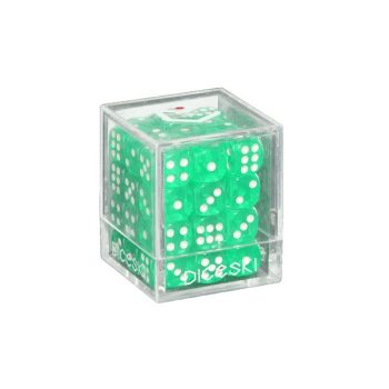 [DSI00003]DICESKI 6 面骰子 Translucent - 12mm D6 Green (36 Dice)