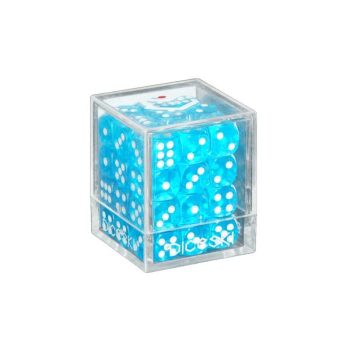 [DSI00006]DICESKI 6 面骰子 Translucent - 12mm D6 Teal (36 Dice)