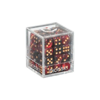 [DSI00017]DICESKI 6 面骰子 Gemini - 12mm D6 Red & Black (36 Dice)