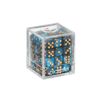 [DSI00019]DICESKI 6 面骰子 Gemini - 12mm D6 Mightblue & Black (36 Dice)