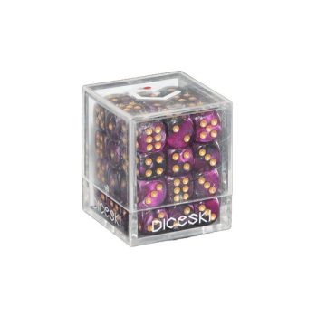 [DSI00021]DICESKI 6 面骰子 Gemini - 12mm D6 Purple & Black (36 Dice)