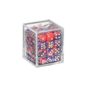 [DSI00022]DICESKI 6 面骰子 Gemini - 12mm D6 Red & Purple (36 Dice)