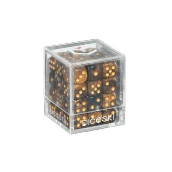 [DSI00023]DICESKI 6 面骰子 Gemini - 12mm D6 Gold & Black (36 Dice)