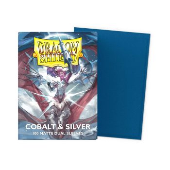 [AT-15064]Dragon Shield 顏色卡套 Cobalt & Silver - Matte Dual Sleeves - Standard Size