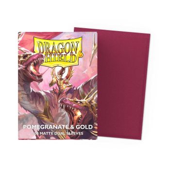 [AT-15065]Dragon Shield 顏色卡套 Pomegranate & Gold - Matte Dual Sleeves - Standard Size