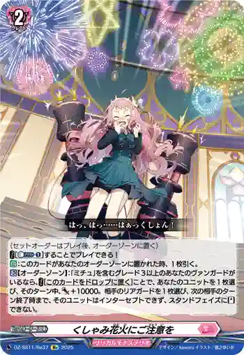 DZ-SS11/Re37 くしゃみ花火にご注意を