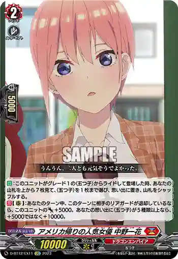 D-BT12/EX11 アメリカ帰りの人気女優 中野一花