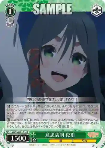 AMG/W121-034 C 意思表明 夜重