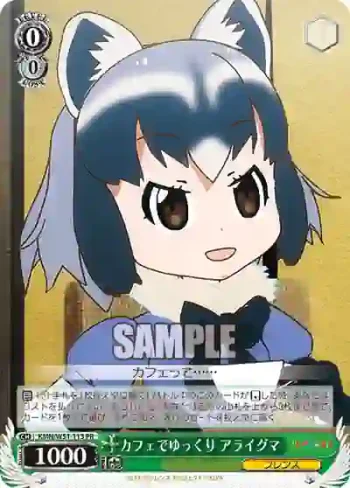 KMN/W51-113 PR カフェでゆっくり アライグマ