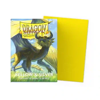 [AT-15071]Dragon Shield 顏色卡套 Yellow & Silver - Matte Dual Sleeves – Standard Size