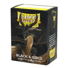 [AT-15069]Dragon Shield 顏色卡套 Black & Gold - Matte Dual Sleeves – Standard Size